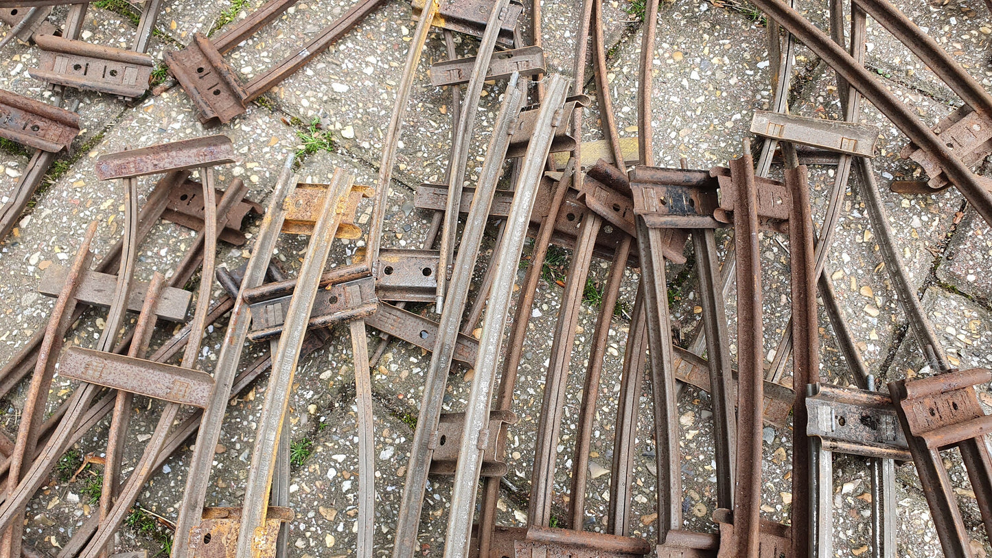 Large Collection of Vintage Metal Model Railway Track Tinplate