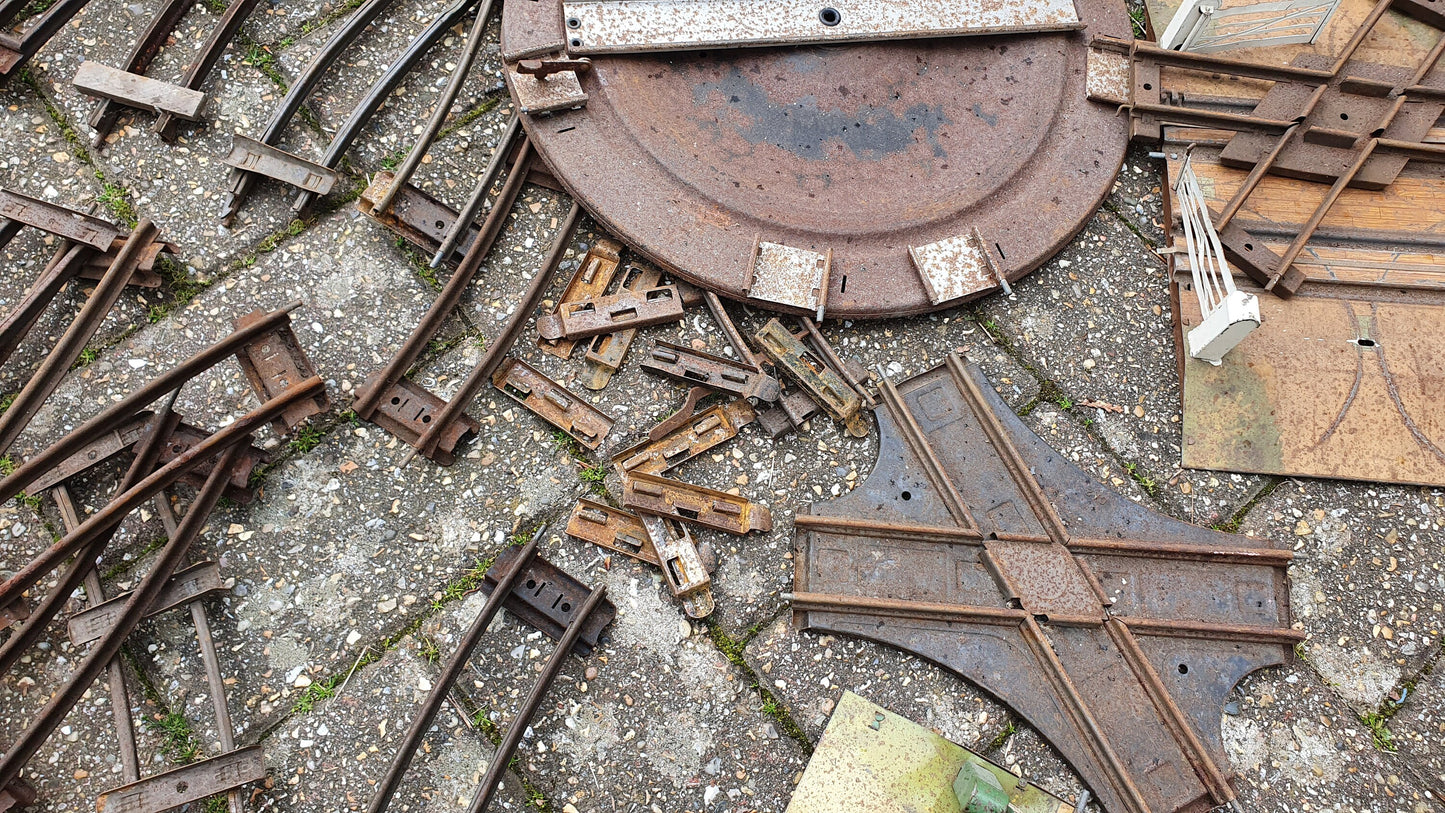 Large Collection of Vintage Metal Model Railway Track Tinplate