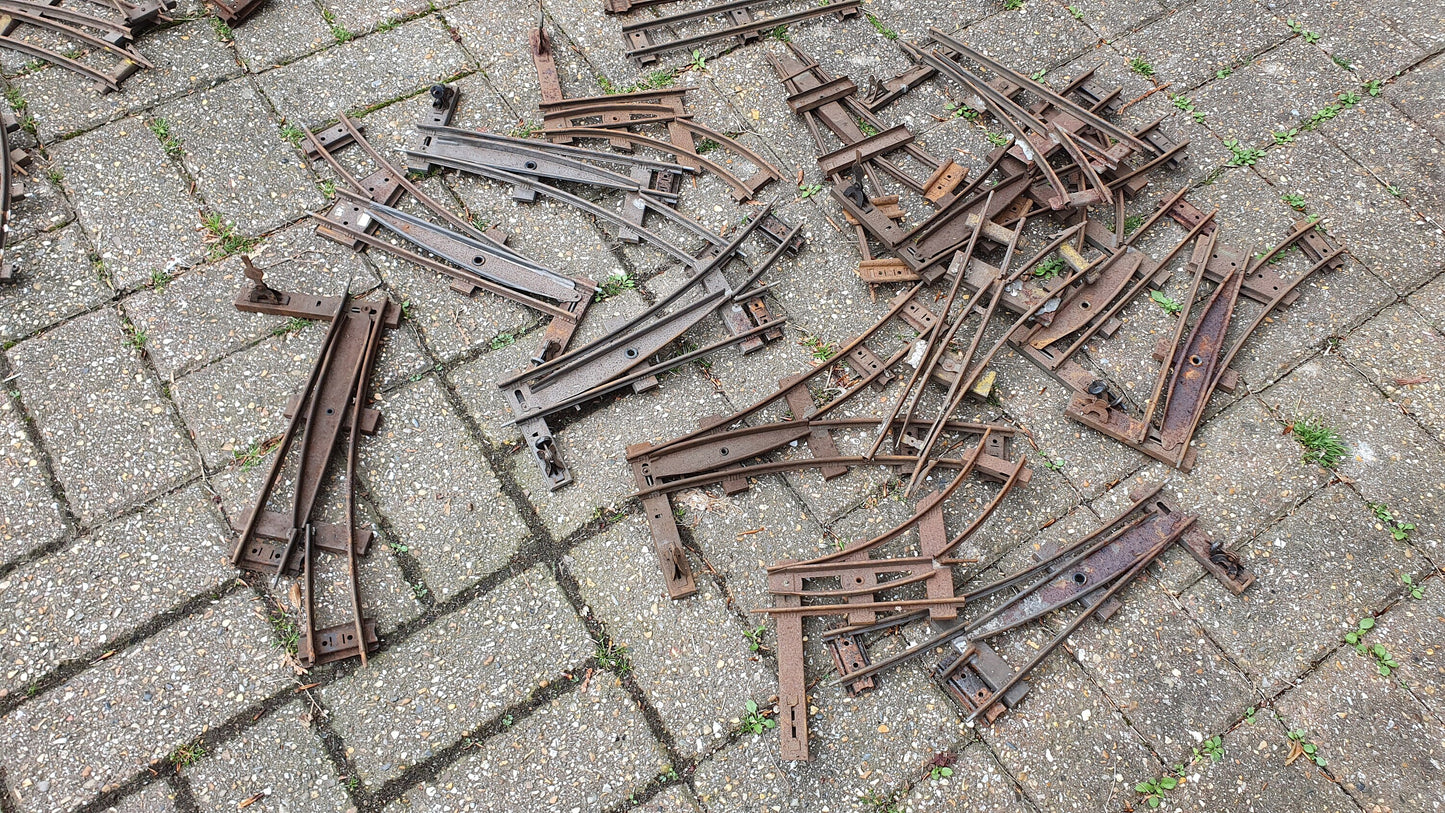 Large Collection of Vintage Metal Model Railway Track Tinplate