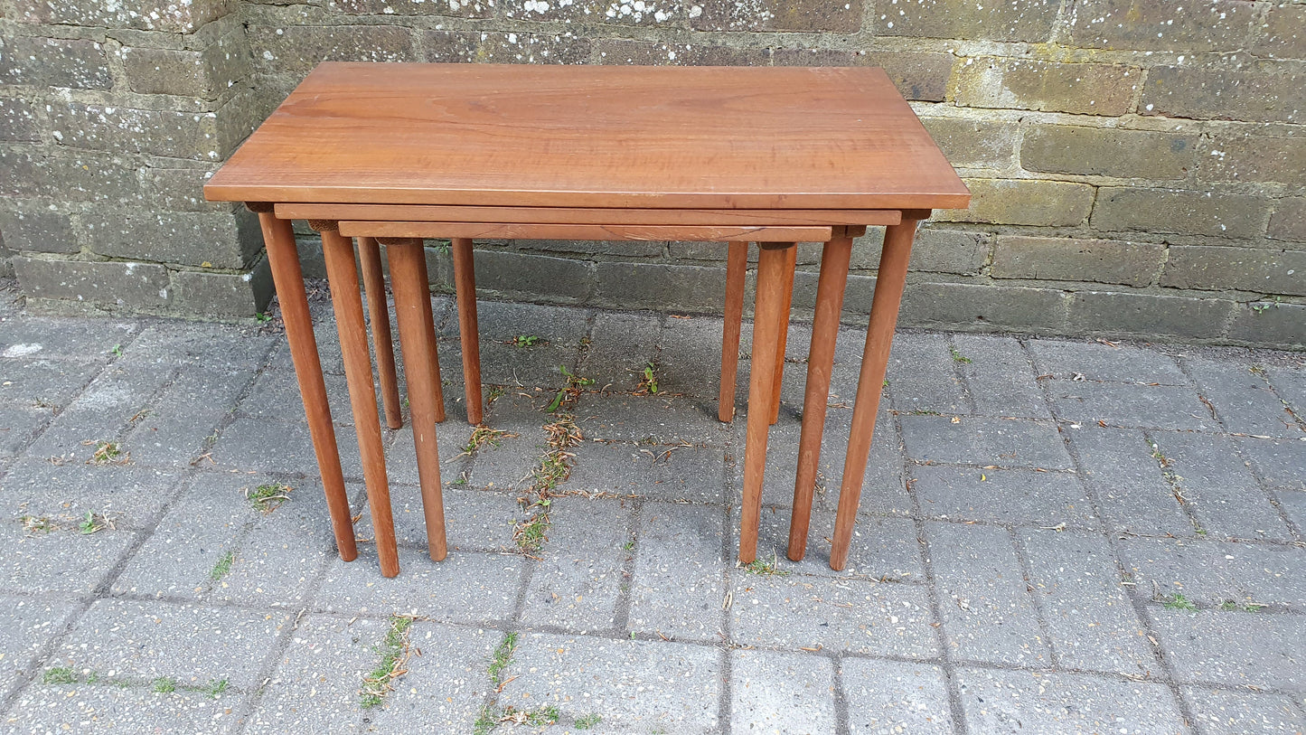 Nest of 3 Three Retro Coffee Tables Side Bedside Plant Stand.