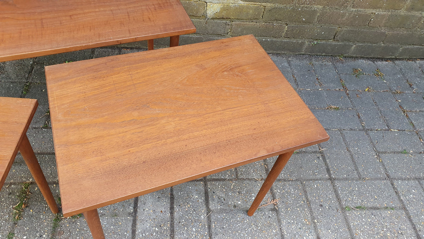 Nest of 3 Three Retro Coffee Tables Side Bedside Plant Stand.