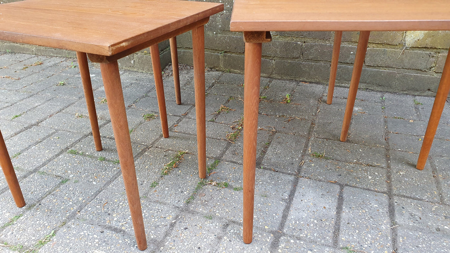 Nest of 3 Three Retro Coffee Tables Side Bedside Plant Stand.
