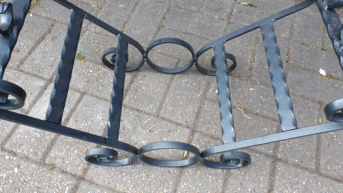 Vintage Welded Metal Heavy Iron Fish Motif Magazine Rack Weinberg Style Black