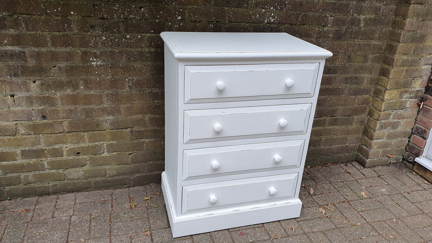 Solid Pine Bespoke Hand Painted Chest of Drawers in Farrow and Ball