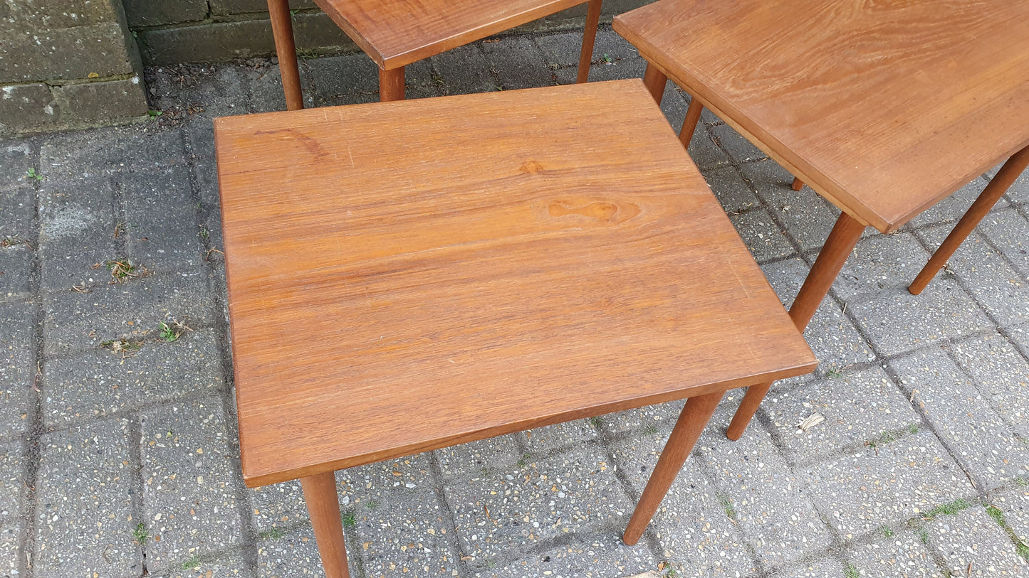 Nest of 3 Three Retro Coffee Tables Side Bedside Plant Stand.