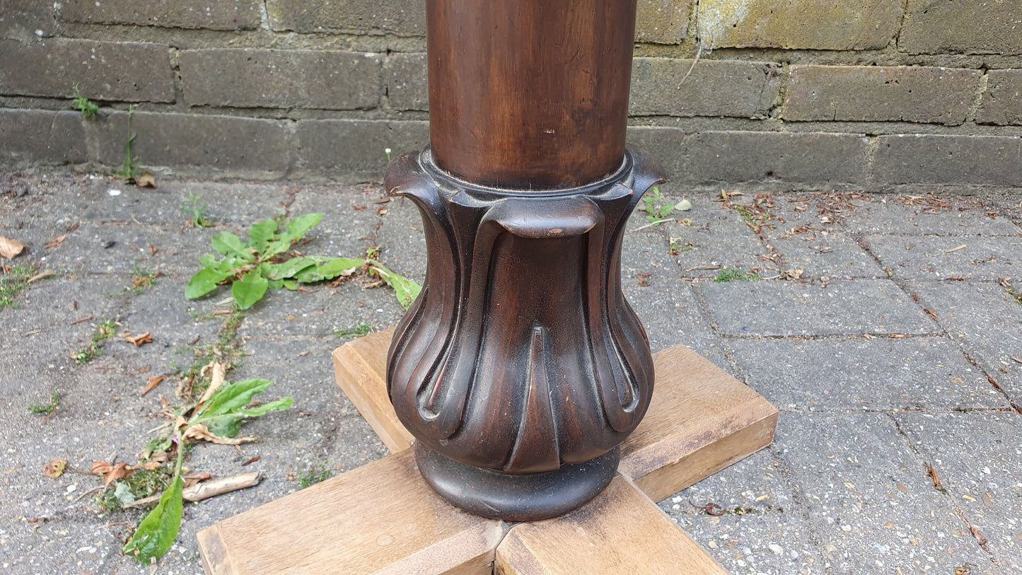 Superb Architectural Salvage Mahogany Unique Standard Lamp Working