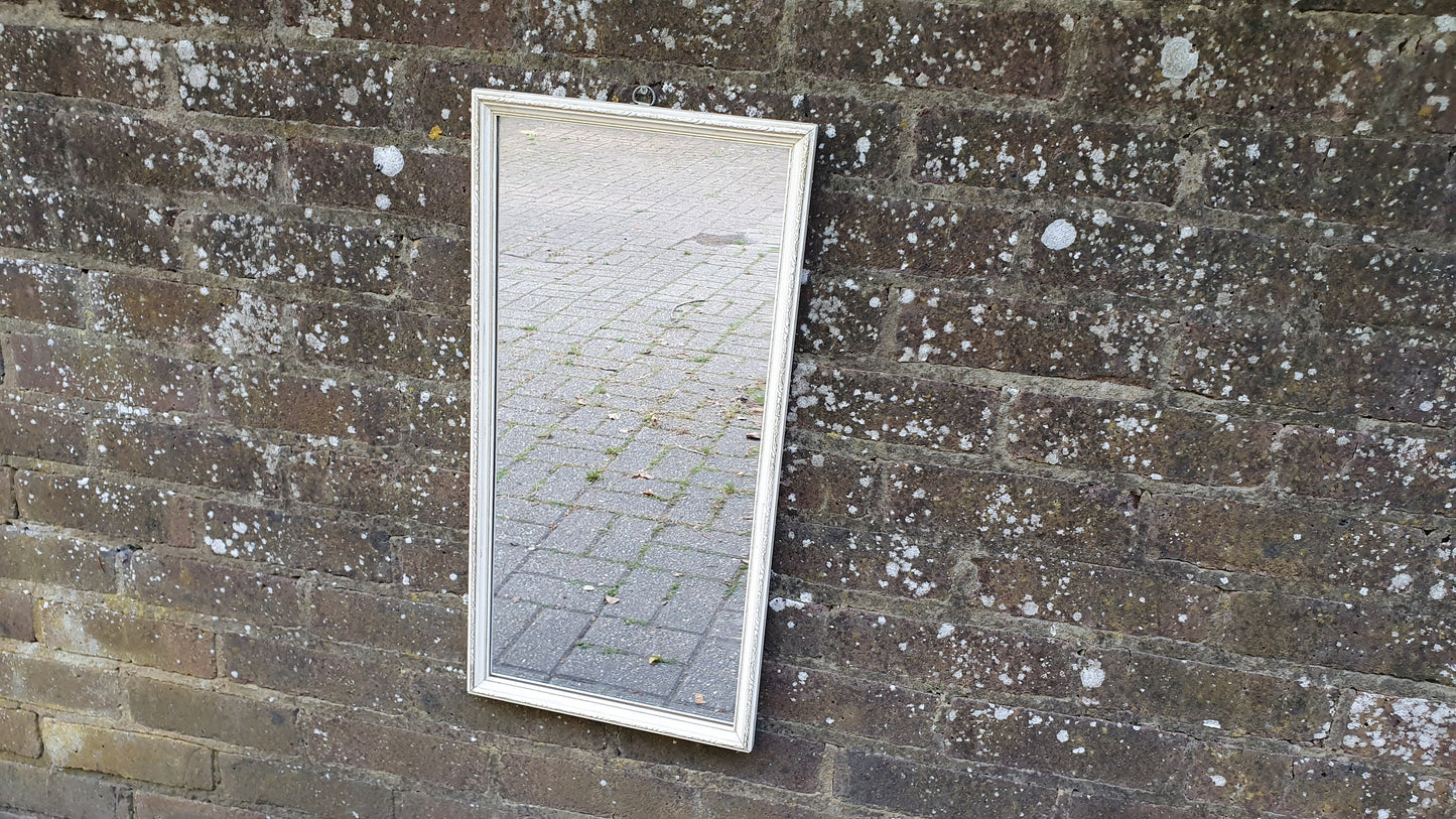 Vintage 1960’s Gold and White Wall Mirror. 60 x 30 cm