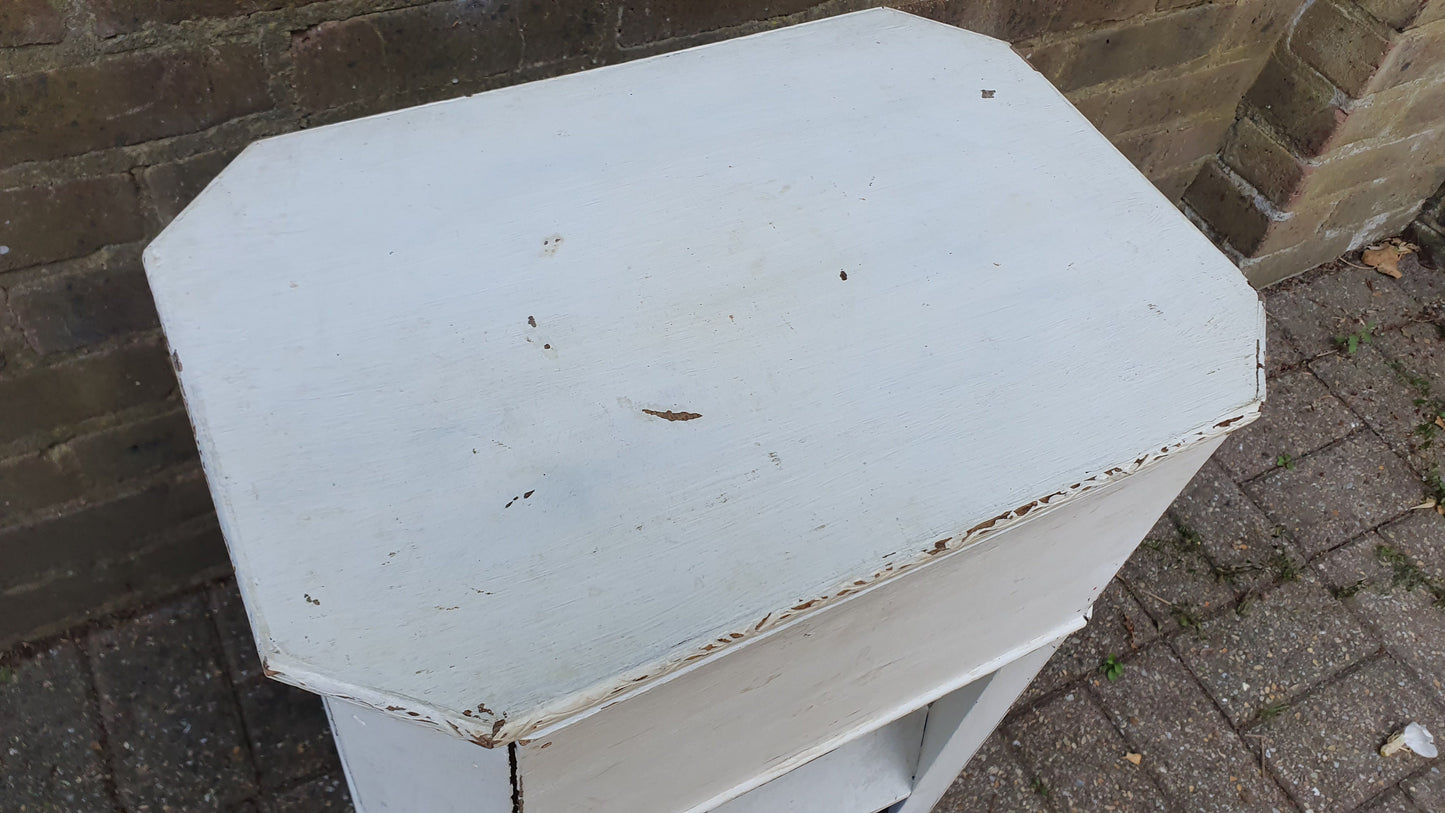 Vintage Painted Oak Work Box Occasional Table Storage Sewing