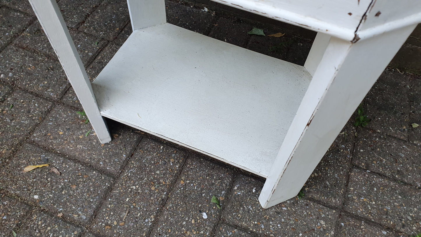 Vintage Painted Oak Work Box Occasional Table Storage Sewing