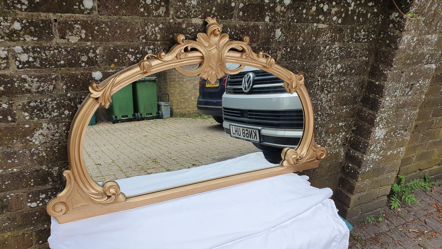 Large Victorian Top Quality Ornate Gold Gilt Wall Mirror Wonderful Carved Features Over Mantel Mantle