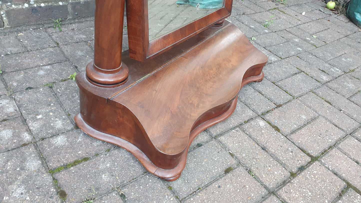 Huge Stunning Victorian Swig Dressing Table Mirror with Trinket Compartment. High Society. 80 cm tall