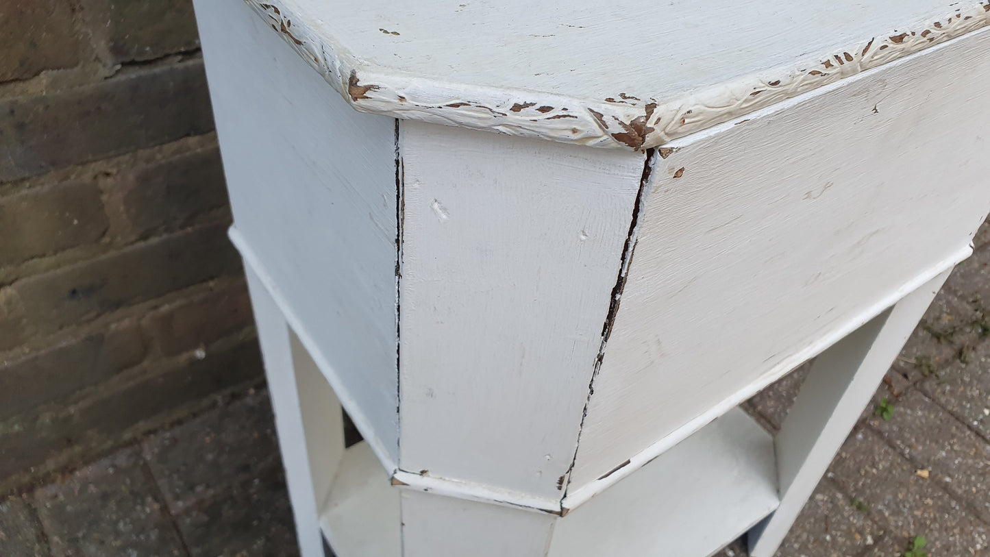 Vintage Painted Oak Work Box Occasional Table Storage Sewing