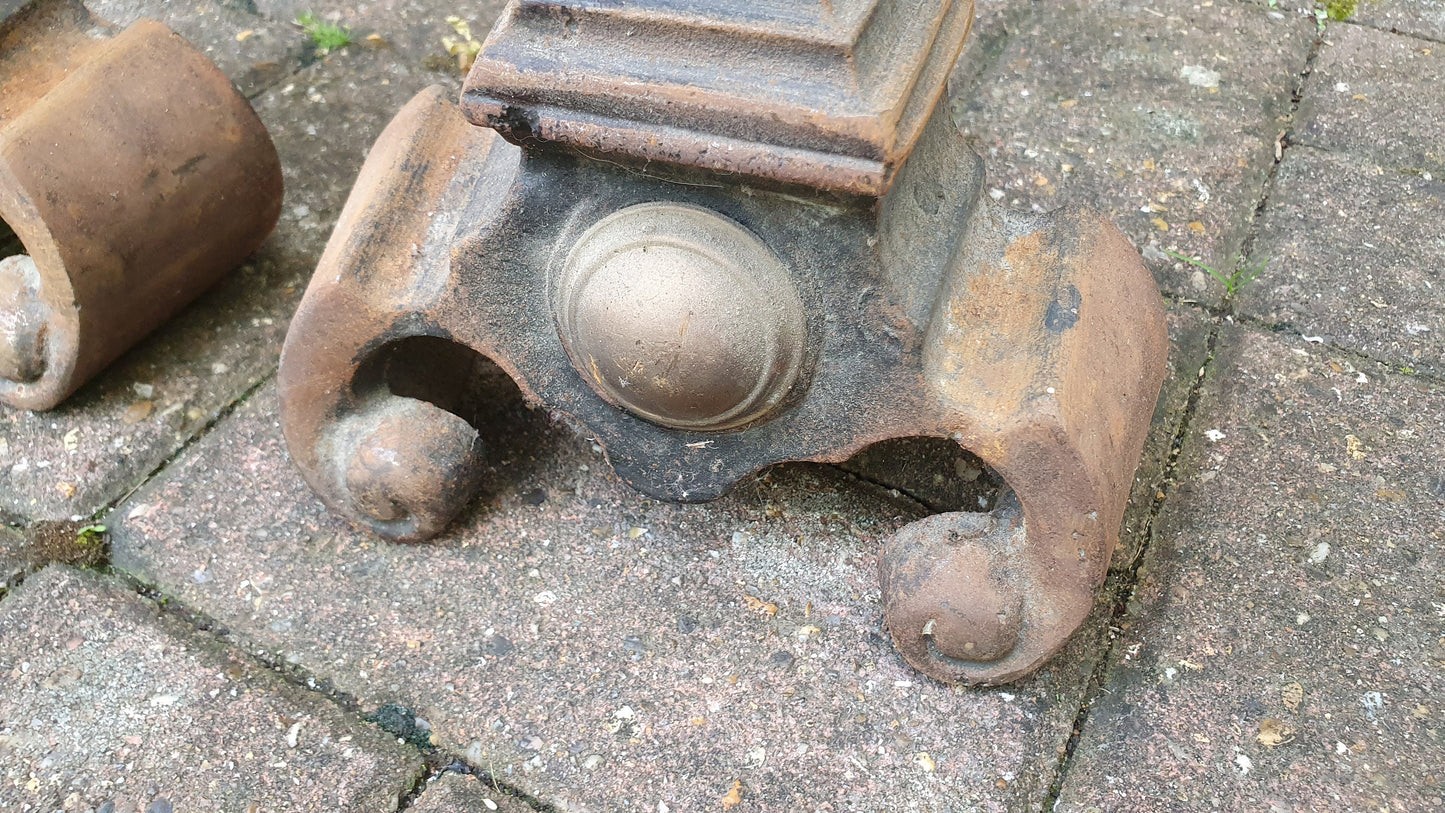 Pair of Vintage Iron and Brass Fire Dogs Fireplace Fire Basket