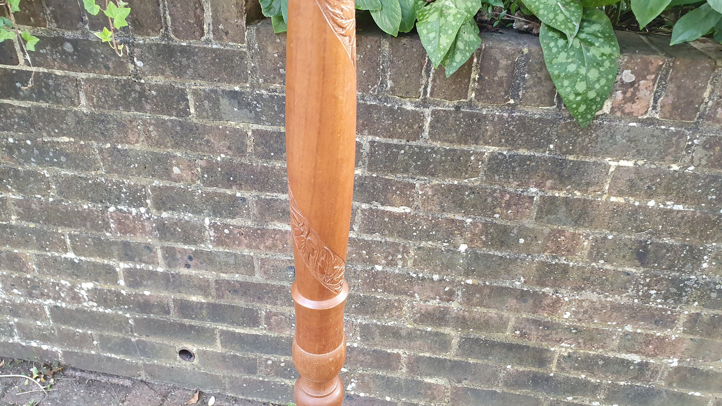 Vintage 60’s Carved Teak Standard Lamp