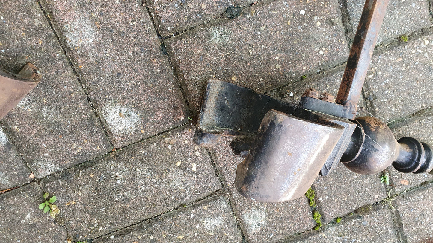 Pair of Vintage Iron and Brass Fire Dogs Fireplace Fire Basket