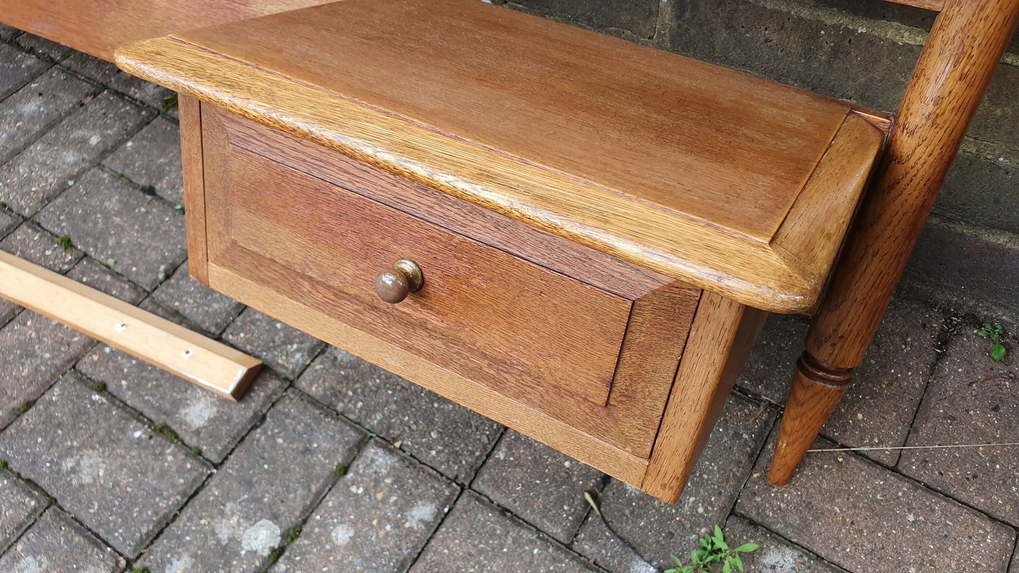Superb Vintage Retro ‘Stag’ Bed Head and Bedside Tables in One ‘Continental Headboard’ 4ft6 Double Bed.