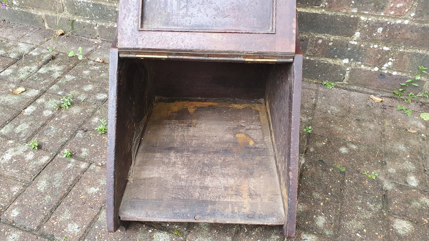 Vintage Mahogany Coal Box Bucket Scuttle Fireplace Storage Kindling