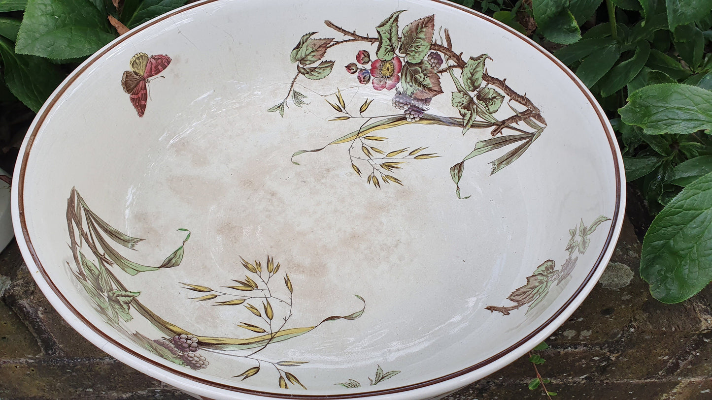 Vintage ‘Blackberry’ Victorian Washbowl and Ewer Jug and Bowl Bathroom Décor Wash Set Victorian Home Décor Vase