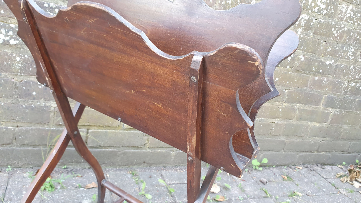 Vintage Freestanding Wooden Magazine Rack Late Victorian