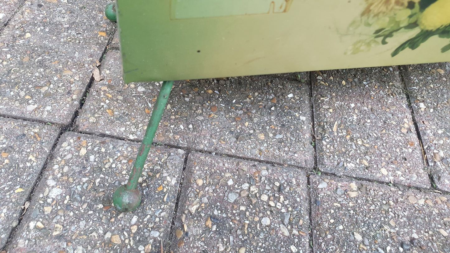 Vintage Retro Metal Magazine Rack Flower Decoration Atomic Feet.