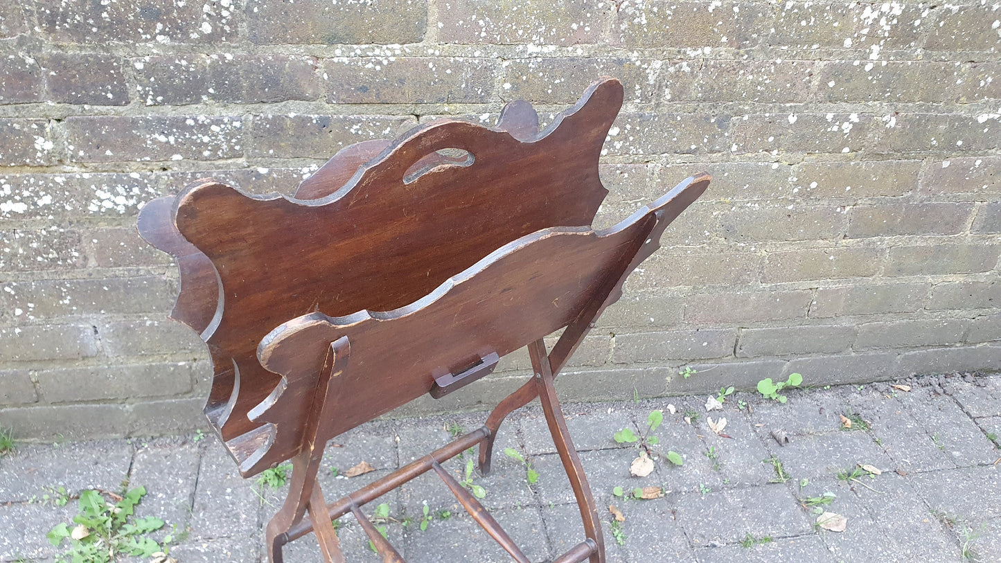 Vintage Freestanding Wooden Magazine Rack Late Victorian