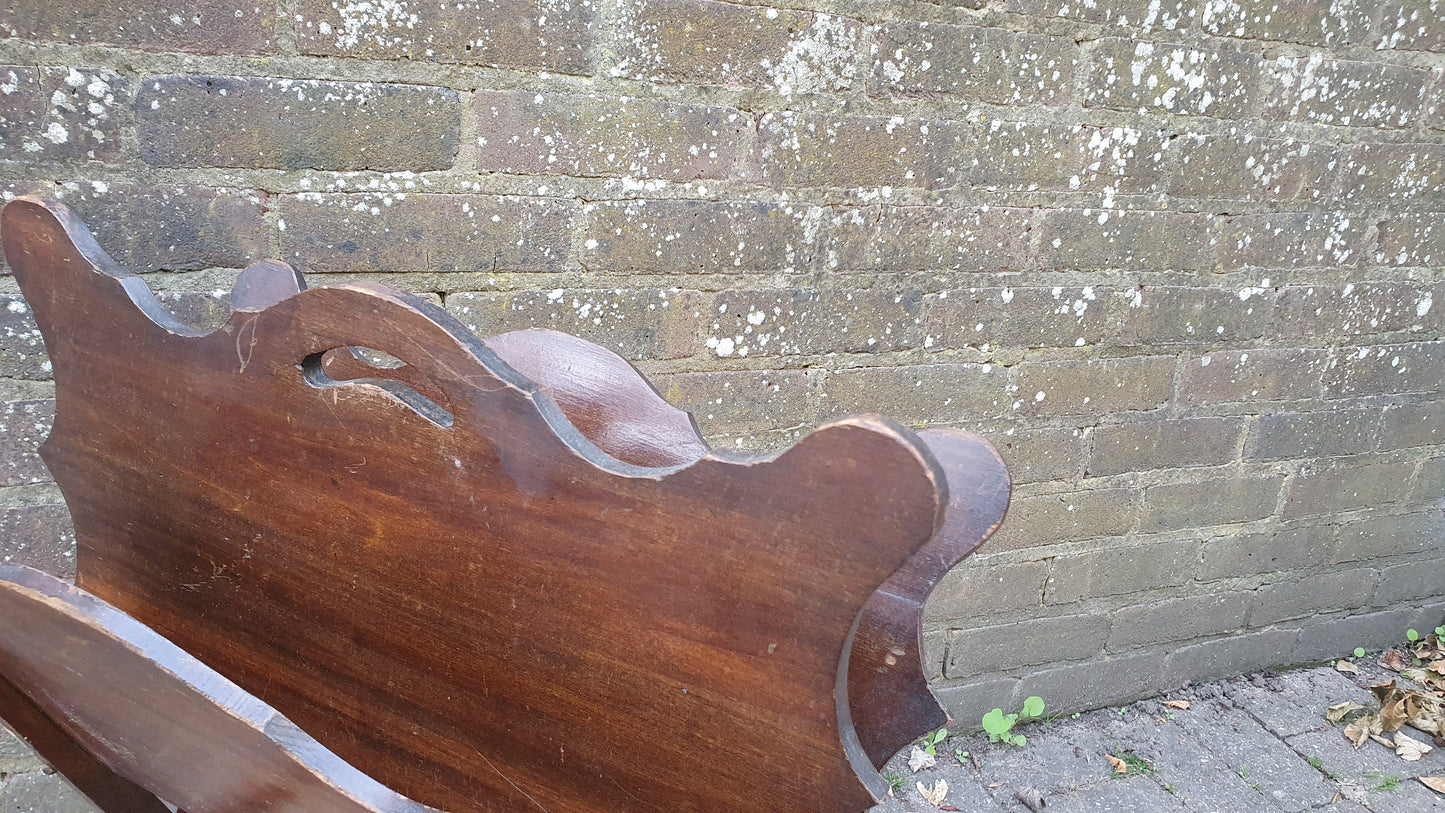 Vintage Freestanding Wooden Magazine Rack Late Victorian