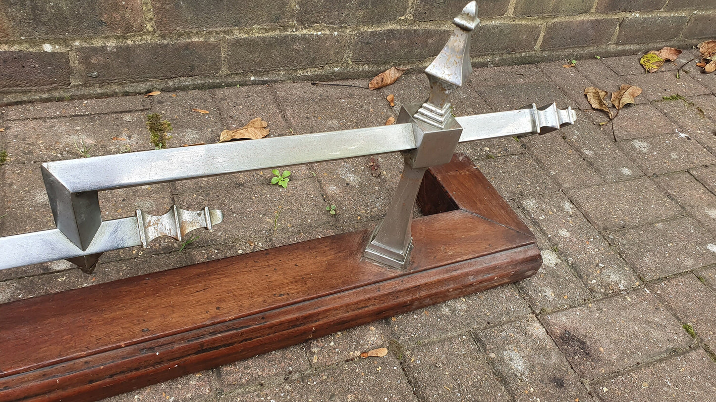 Large Vintage Chrome and Hardwood Fender Mid-European Gothic Arts and Crafts Art Nouveau Deco
