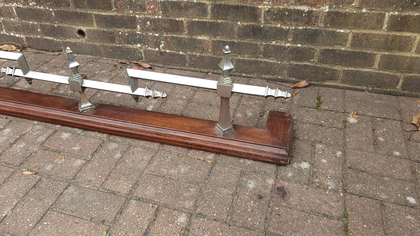 Large Vintage Chrome and Hardwood Fender Mid-European Gothic Arts and Crafts Art Nouveau Deco