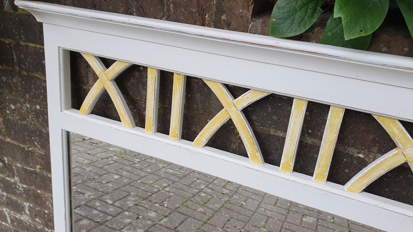 Superb Large Hand Painted Mirror Wall or Over Mantel in Farrow and Ball Gold Highlights.