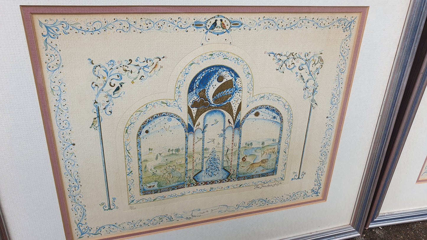 Gorgeous Ink Prints and Drawings - Fountain of Life / Garden of Eden