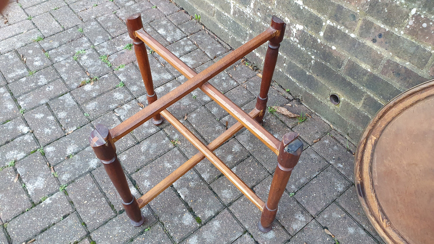Large Vintage Hardwood and Brass Benares Coffee Occasional table