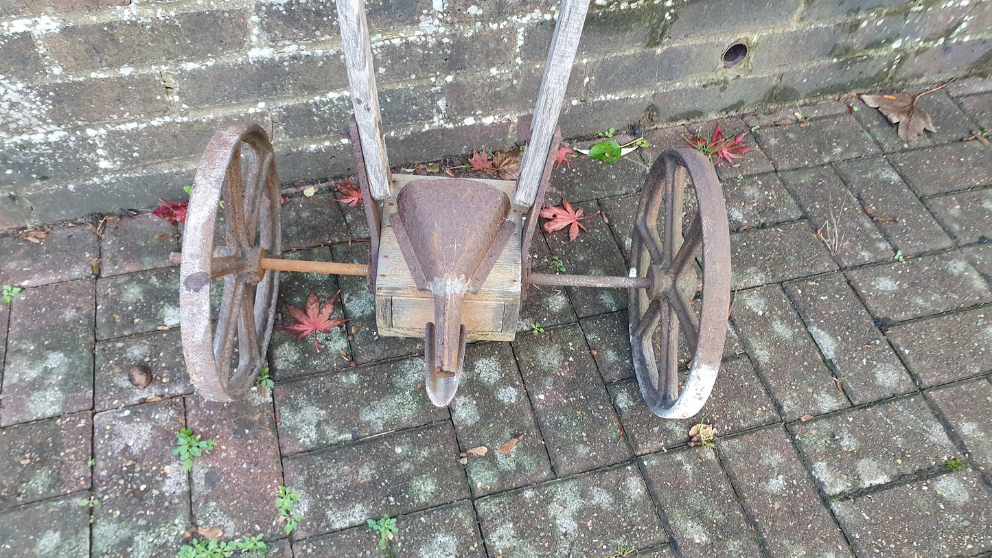 Vintage Wood and Metal Agricultural Seed Sower Horticulture Gardening Industrial