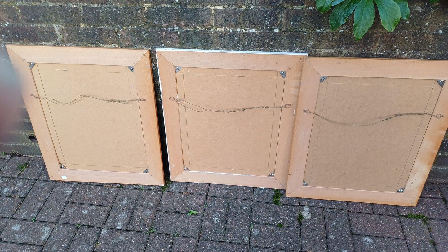 Large Set of Three Quality Wooden and Painted Picture Frames