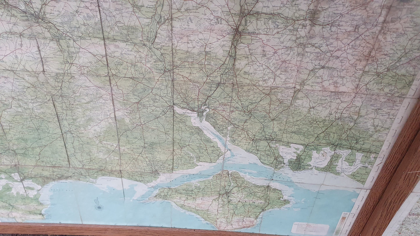 4 Very Large Framed Maps New Forest Middlesex Essex Suffolk Oxford