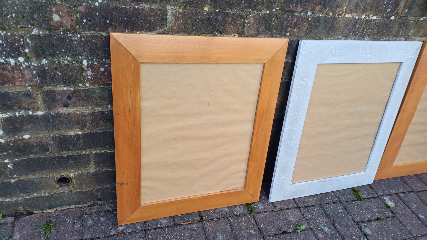 Large Set of Three Quality Wooden and Painted Picture Frames