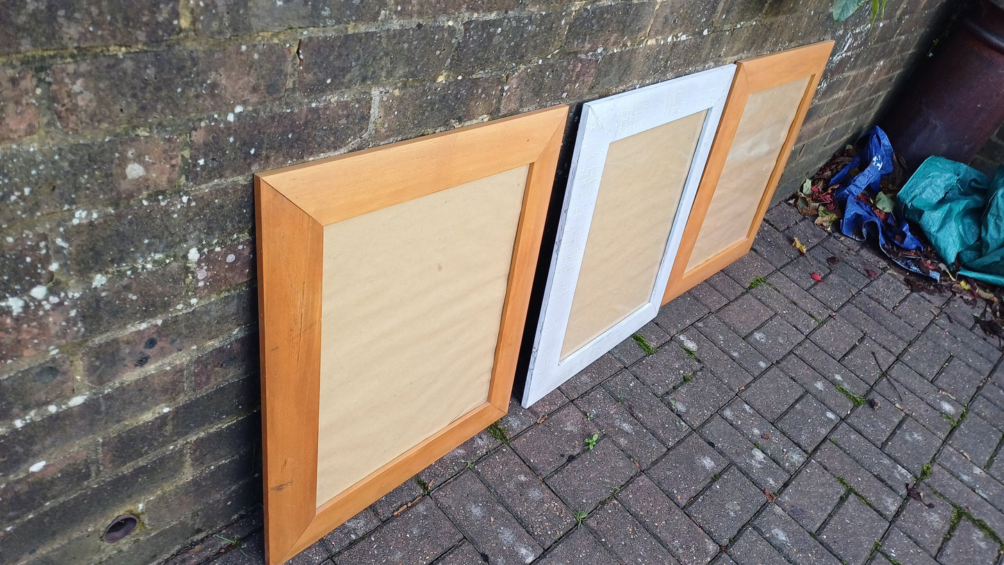 Large Set of Three Quality Wooden and Painted Picture Frames