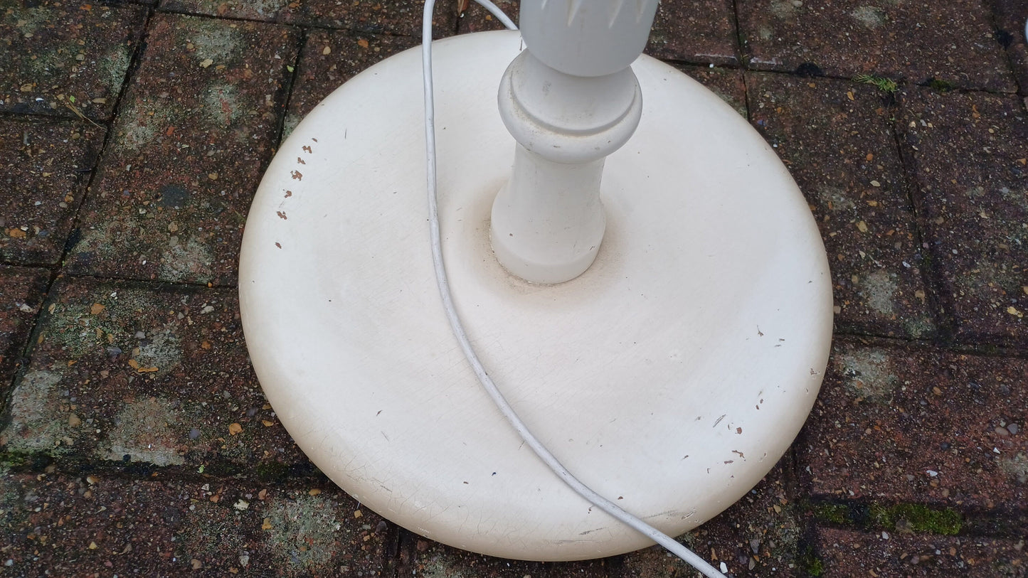 Vintage Painted Solid Beech Turned and Fluted Standard Lamp Working