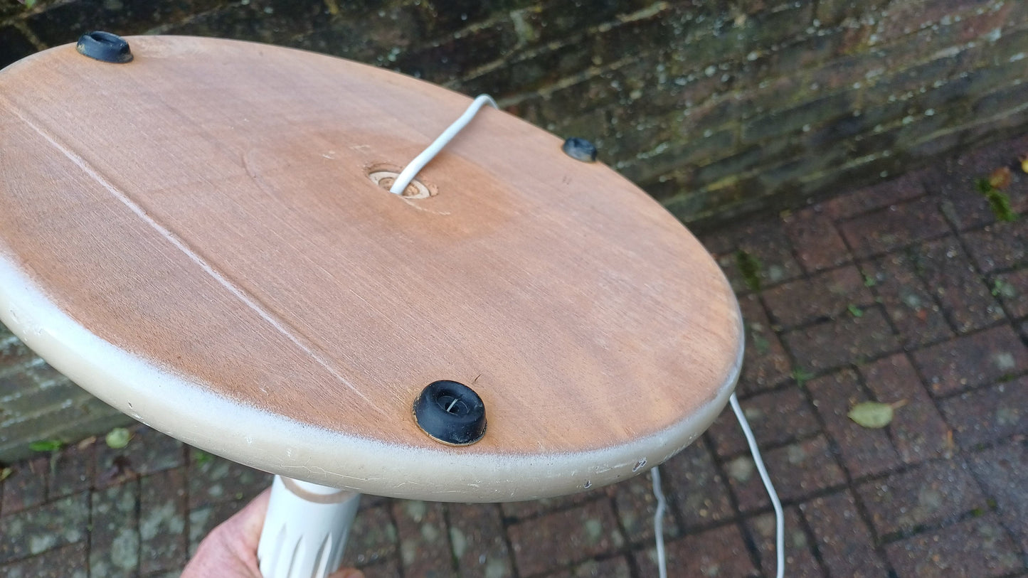 Vintage Painted Solid Beech Turned and Fluted Standard Lamp Working