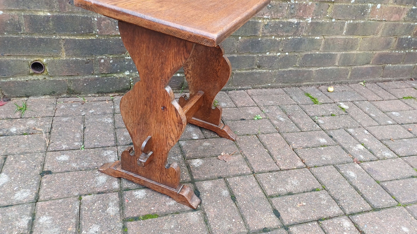 Vintage Solid Oak Stool Plant Stand.