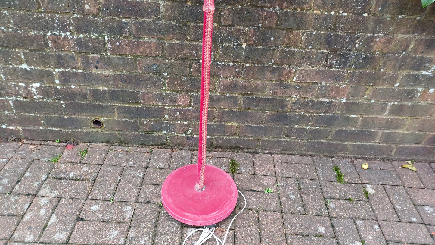 Superb Bespoke Vintage Pink Velvet Covered Standard Lamp and Shade Originally Art Deco Chrome.