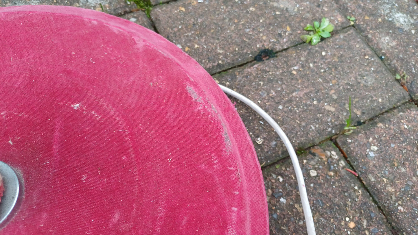 Superb Bespoke Vintage Pink Velvet Covered Standard Lamp and Shade Originally Art Deco Chrome.