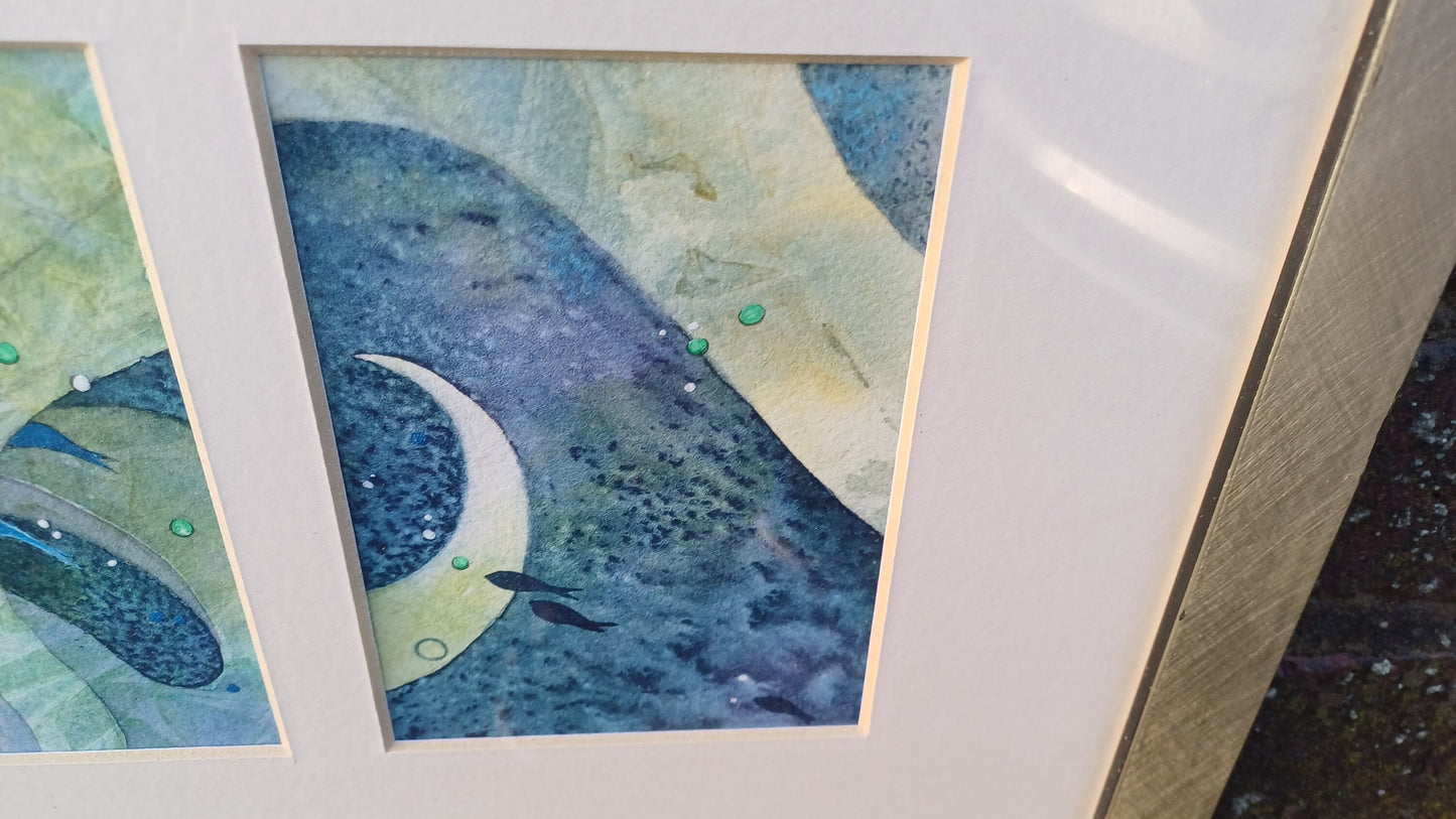 Original Watercolour and Mixed Media - Little Fish at Play by Emily Thomson, West Sussex