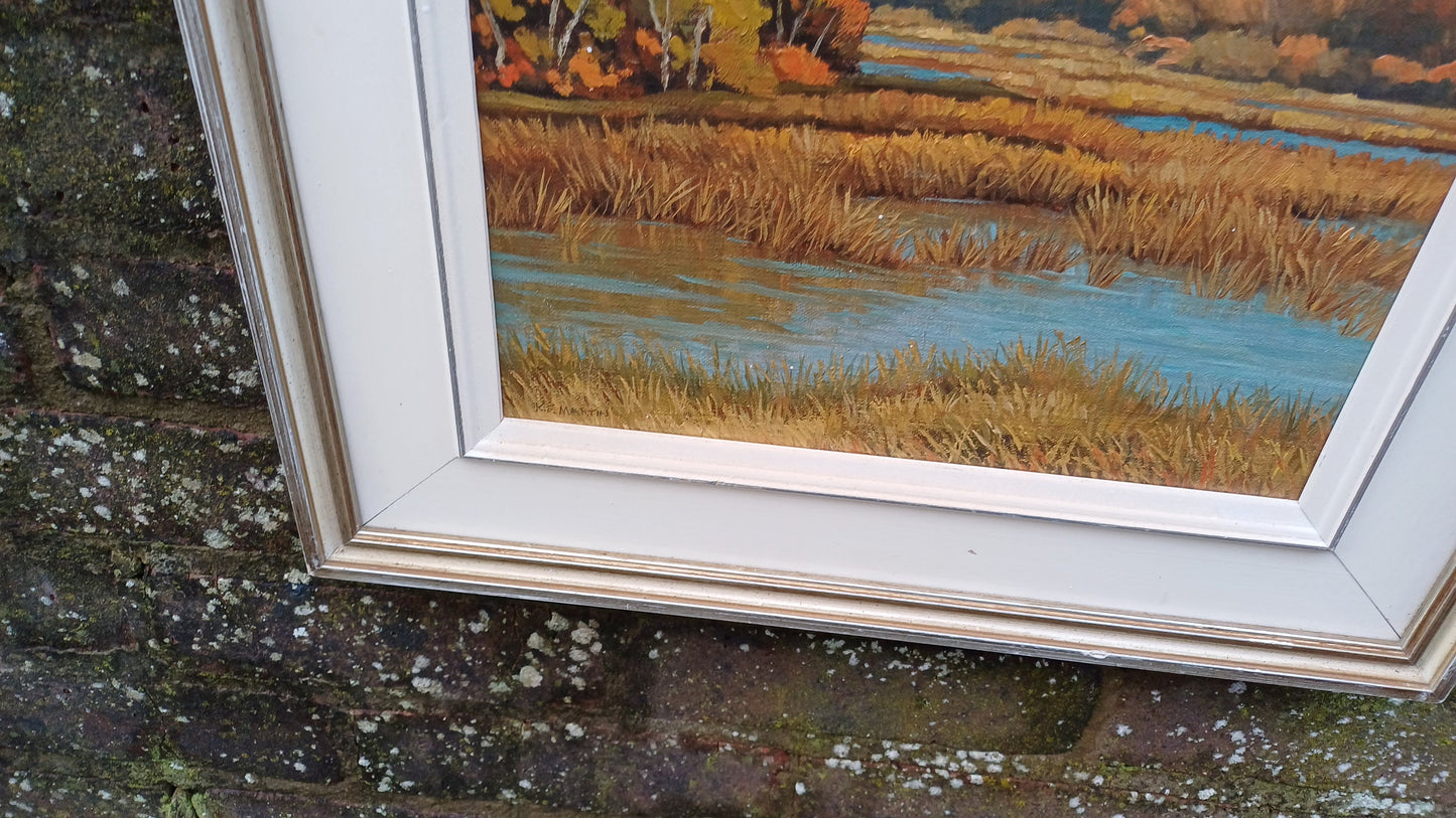 Original Vintage Oil Painting entitled Late September (painted in Petersfield, Manitoba Canada) by Kenneth F Martin 1975 collectable