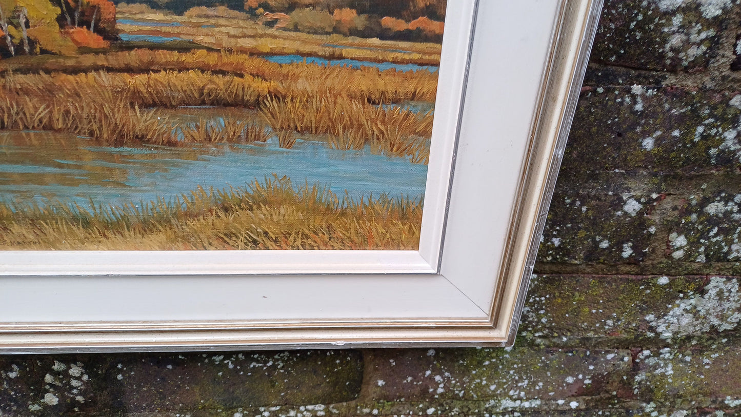 Original Vintage Oil Painting entitled Late September (painted in Petersfield, Manitoba Canada) by Kenneth F Martin 1975 collectable