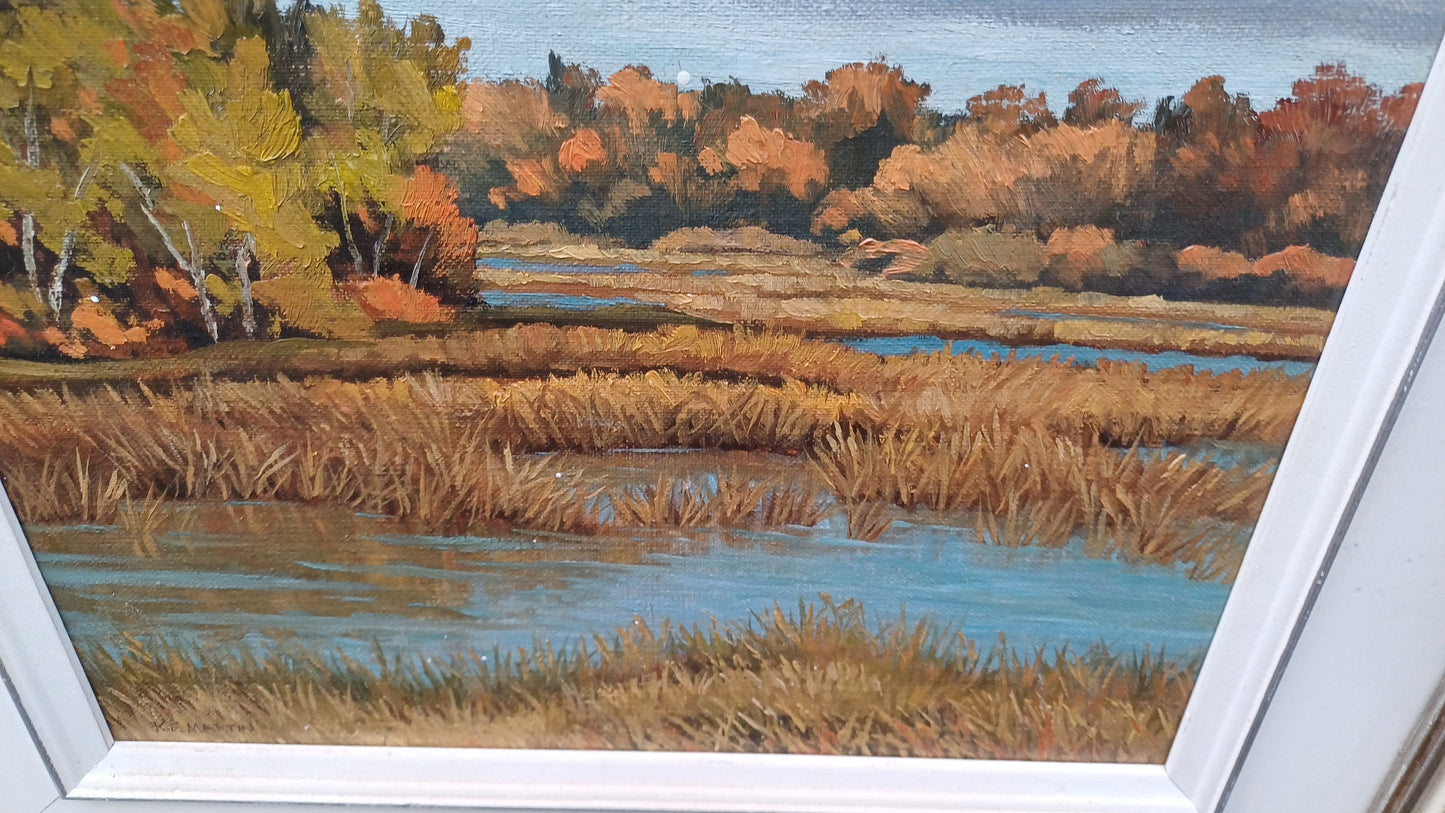 Original Vintage Oil Painting entitled Late September (painted in Petersfield, Manitoba Canada) by Kenneth F Martin 1975 collectable