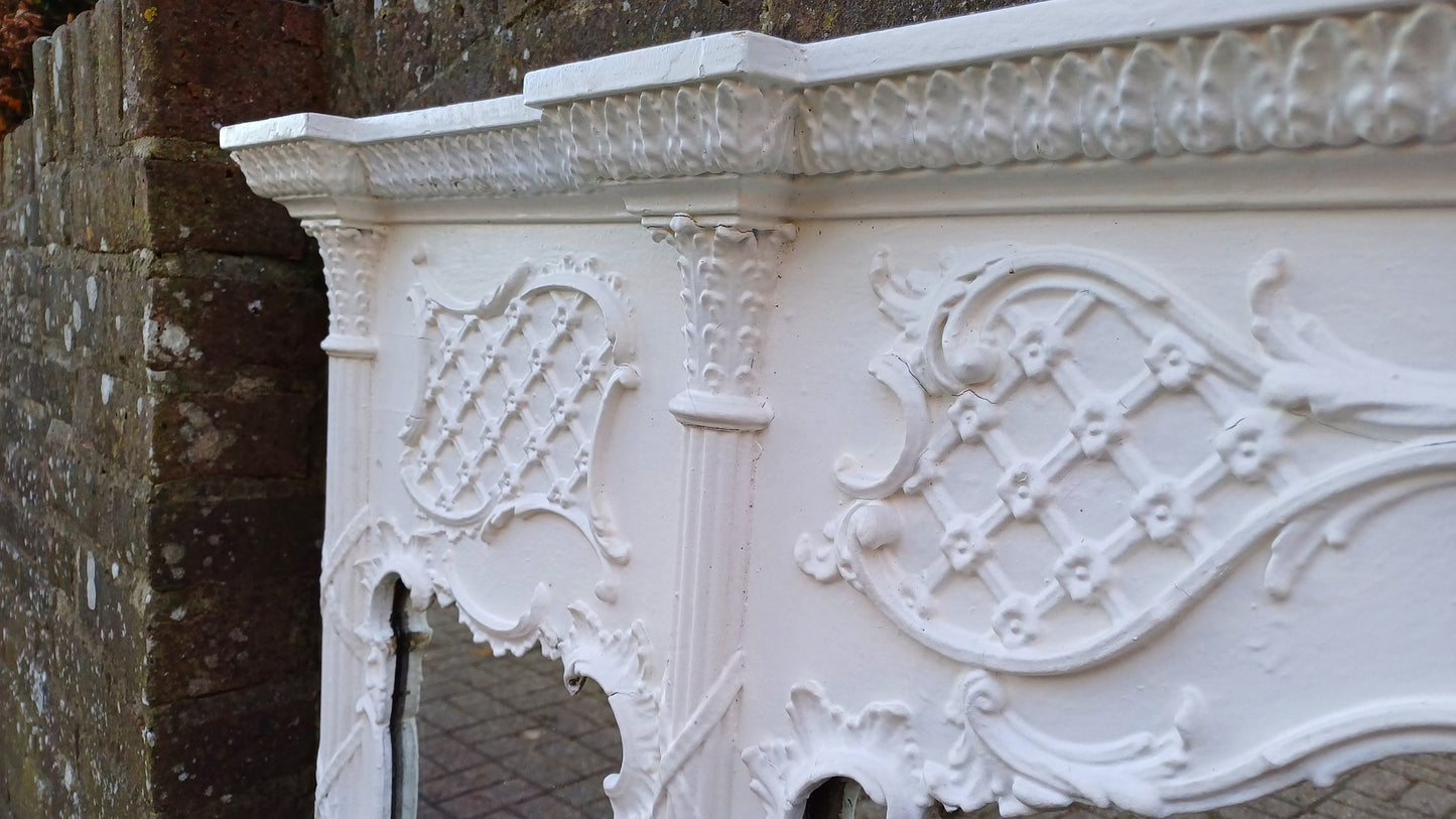 Huge Ornate Painted Victorian Over Mantel Mantle Mirror.