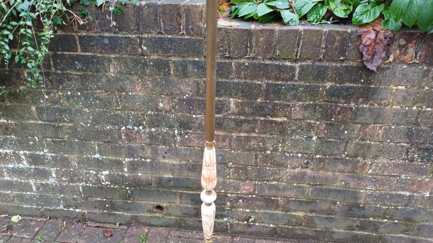 Delightful Vintage Retro Onyx Marble and Brass Standard Lamp