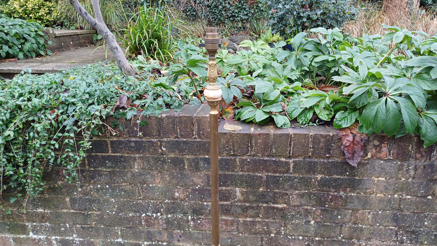 Delightful Vintage Retro Onyx Marble and Brass Standard Lamp