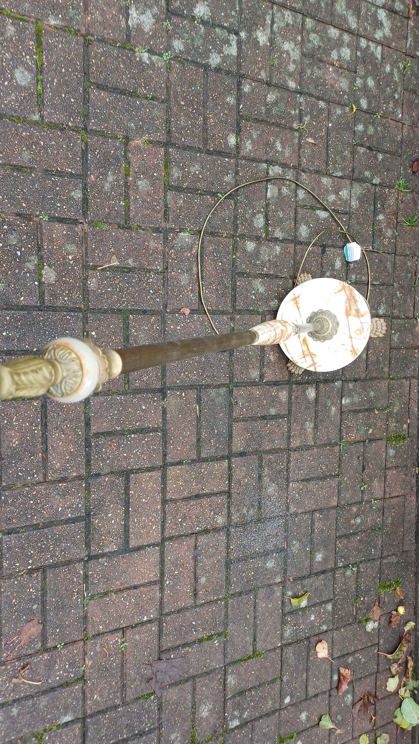 Delightful Vintage Retro Onyx Marble and Brass Standard Lamp