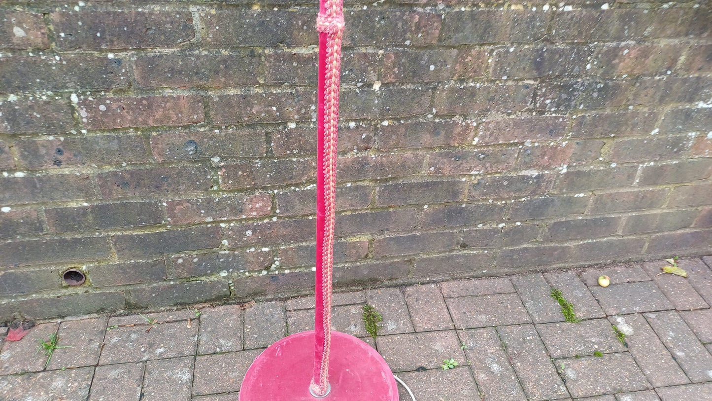 Superb Bespoke Vintage Pink Velvet Covered Standard Lamp and Shade Originally Art Deco Chrome.